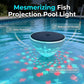 Luz solar flotante para piscina con proyección de peces