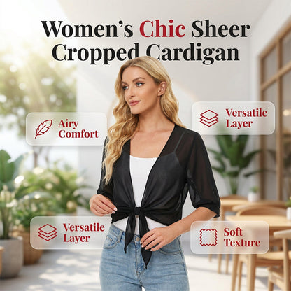 ⏳Limited-time 50% off⏰Women's Chiffon Tie-Front Top – Summer Layering Essential 🍃