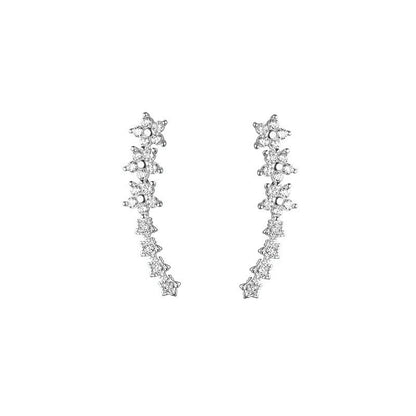 ⚡Elige 2 por $14.99⚡ Pendientes trepadores (ear climbers) de flor estrellada con strass