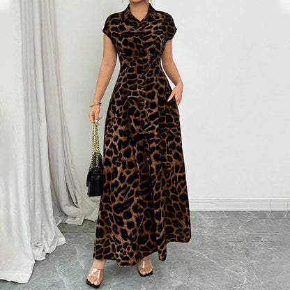 👗 50% OFF NOW! 🐆 Women's Elegant Leopard Print Lapel Dress – Chic, Flattering & Bold Statement Style 🥂