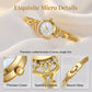 ⌚ LIMITED-TIME 50% OFF! 💥 Elegant Women's Bracelet Watch – Gold Tone, Pearlescent Dial, Braided Mesh Strap ✨