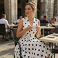 👗 LIMITED-TIME 50% OFF! 💥 Women's Polka Dot Sleeveless V-Neck Dress – Classic Print, Adjustable Tie, Versatile ✨