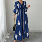 👗 LIMITED-TIME 50% OFF! 💥 Women's Elegant V-Neck Print Maxi Dress – Flutter Sleeves, Ethnic Print, Side Slits ✨