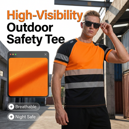 👕 LIMITED-TIME 50% OFF! ✨ Men's Fluorescent Color Block Athletic Shirt – High-Visibility, Reflective, Breathable 🚧