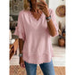 💖Women's Boho V-Neck T-Shirt with Frayed Edges 🌿 – Loose Fit, Breathable Summer Top in Soft Cotton👚