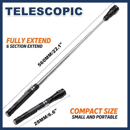 🔦50% OFF!🏕️Multifunctional Magnetic Telescopic Flashlight – Extendable, 360° Gooseneck, Super Bright 🛠️