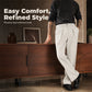 ⏳ LIMITED-TIME 50% OFF! ⏰ Men's Soft Draped Straight Leg Trousers – Side Pockets, Button Closure, 3 Colors, Sizes M-2XL 👖