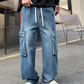 Utility Wide-Leg Cargo Jeans