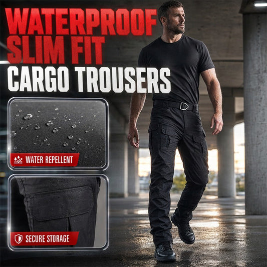 🎉 2026 Sale — Over 31,000 Sold! 🧥 Men's Waterproof Slim Fit Cargo Trousers – Utility Pockets 🌧️