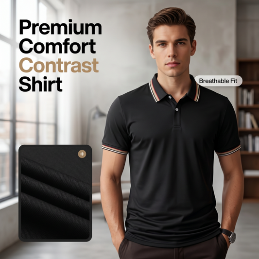 🎉 2026 Sale — Over 41,000 Sold! 👔 Contrast Lapel Polo – Crisp ☀️