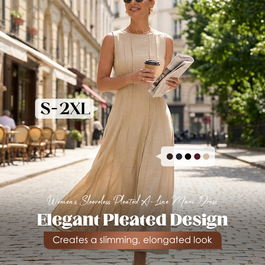 👗 2026 Sale — Over 94,000 Sold!✨ Women's Sleeveless Pleated Maxi Dress – Flattering A-Line 🌸