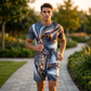 Men's Casual Graphic T-Shirt and Shorts Set