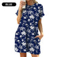 Loose Fit Short Sleeve Dress with Versatile Print Designs