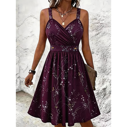 🎉 50% OFF! 👗 Viral Wrap V-Neck Dress – Flowy Grace, Curve Love ✨