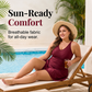 🥳SUMMER HOT SALE🎉1LAST DAY 50% OFF⌛️🩱Elegant Plus Size Solid Color Swim Dress – Premium Textured One-Piece for Beach & Pool