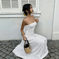 Women Off-Shoulder Polka Dot A-Line Evening Dress