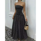 Women Off-Shoulder Polka Dot A-Line Evening Dress