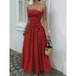 Women Off-Shoulder Polka Dot A-Line Evening Dress