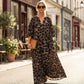 Leopard Print Oversized Maxi Shirt Dress