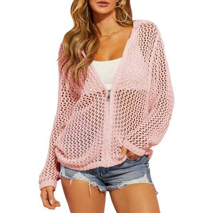 Airy Zip Knit Cardigan