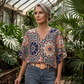 🔥Last Day Special Sale 50% OFF!!💝Women's V-Neck Bohemian Print Blouse Summer Loose Fit Shirt
