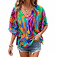 🔥Last Day Special Sale 50% OFF!!💝Women's V-Neck Bohemian Print Blouse Summer Loose Fit Shirt