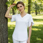 Women's Loose Fit Solid Colour V-Neck Flutter Sleeve Blouse🌸Soft Sleeves, Flattering V – A Breeze of Feminine Charm ✨