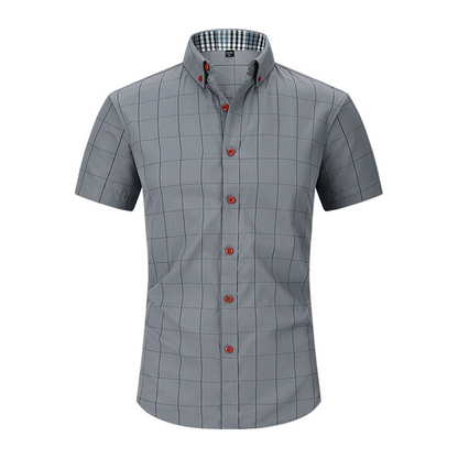 Men's Casual Short Sleeve Plaid Shirt