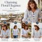 👚 Women's Summer Floral Top with Ruffle Sleeve — Lightweight V-Neck Blouse with Cascade Ruffle Detail