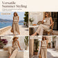 Women Summer Plaid Two Piece Set Ruffle Sleeveless Top and Wide Leg Pants