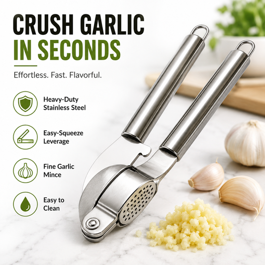 🧄🔥 50% OFF! Stainless Steel Garlic Press – Heavy-Duty Crush & Minced Garlic in Seconds, Ergonomic Handle, Rust-Proof & Dishwasher Safe ✨
