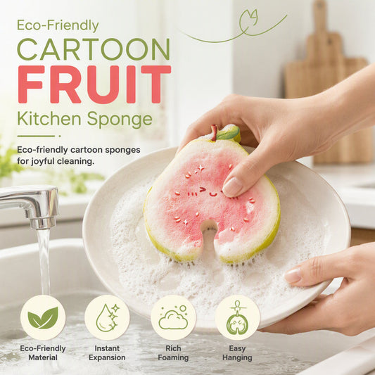 Cute Fruit‑Shaped Dishwashing Sponge | No‑Scratch Kitchen Scrubber 🍓