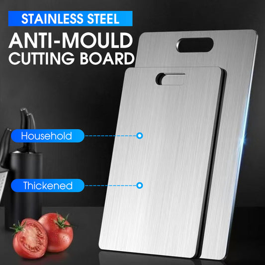 🔪🔥 50% OFF! Stainless Steel Household Thickened Anti-Mould Cutting Board – Heavy-Duty 304 Steel, Double-Sided Use, No Cracks No Bacteria ✨