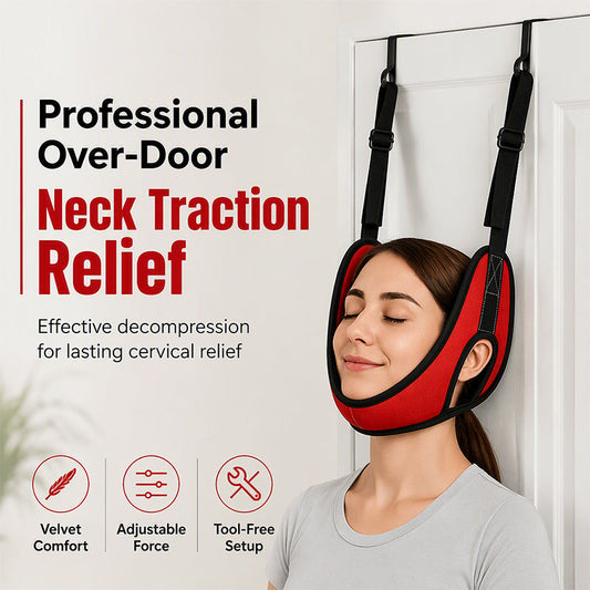 🧘🔥 50% OFF! Over Door Cervical Traction Device for Neck Pain Relief – Door-Frame Pulley System, Adjustable Tension & Soft Head Halter ✨