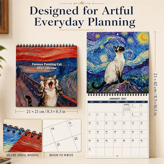😻🔥 50% OFF! 2027 Funny Cat Meme Calendar – 12-Month Wall Calendar, Thick Paper, Large Daily Blocks, Perfect Gift for Cat Lovers ✨