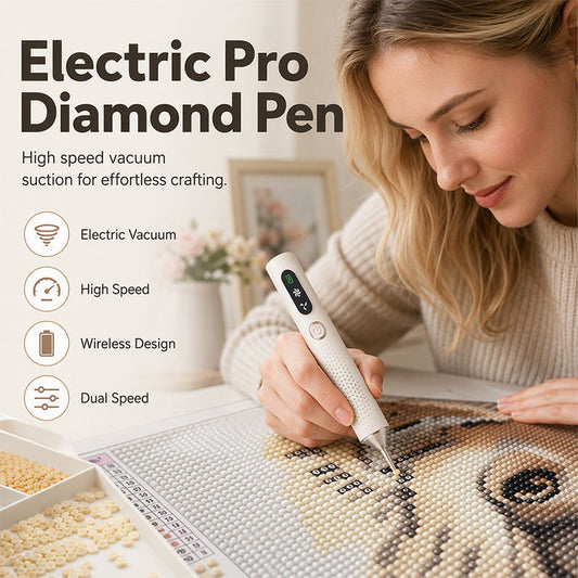 💎🔥 50% OFF! Rechargeable Electric Diamond Pen – Auto-Suction, Wax-Free, LED Light, Cordless for Diamond Painting & Jewelry DIY ✨