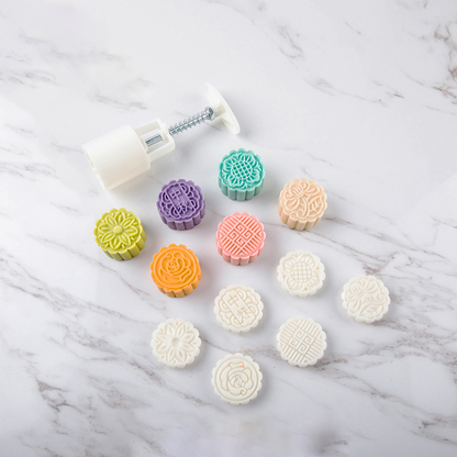 🎁🔥 50% OFF! Hand Press Mooncake Mold Set, Hand Pressure Pastry Cookie Stamps – Interchangeable Patterns, Food-Grade Non-Stick, Effortless DIY for Mid-Autumn & Baking ✨