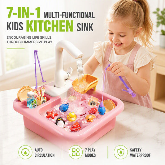 Kids Play Sink Toy with Running Water