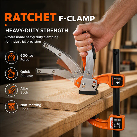 Heavy Duty Aluminum Alloy Ratchet F Clamp Quick Release Woodworking Clamping Tool