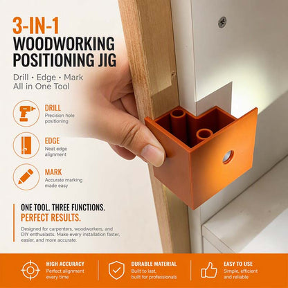 📢📢50% OFF !! ⏰3 in 1 Woodworking Installation Locator and Cabinet Rebounder Drilling with 20 and 23 Dual Use Scribing and Trimming Tool