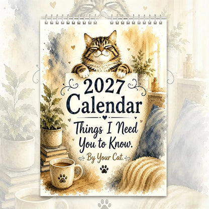 🐱🔥 50% OFF! 2027 A Cats Life Wall Calendar – Monthly Cute Cat Photos, Large Date Grid, Holiday Markings, Thick Paper, Hang-Anywhere Home & Office Decor ✨