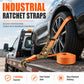 Heavy Duty Ratchet Tie Down Strap Cargo Lashing Strap with Tensioner and Double Hooks for Car and Truck Luggage Securing