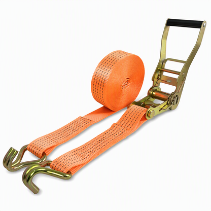 Heavy Duty Ratchet Tie Down Strap Cargo Lashing Strap with Tensioner and Double Hooks for Car and Truck Luggage Securing