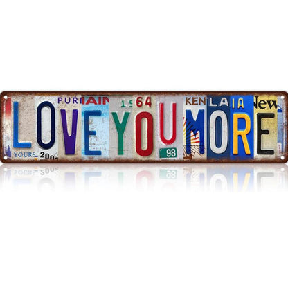 💖🔥 50% OFF! Vintage "Love You More" Wall Hanging Tin Sign – Distressed Rustic Finish, Embossed Lettering, Pre-Drilled Holes, 12x6 Inch Romantic Room Decor for Bedroom, Living Room, Porch, Wedding & Anniversary Gift ✨