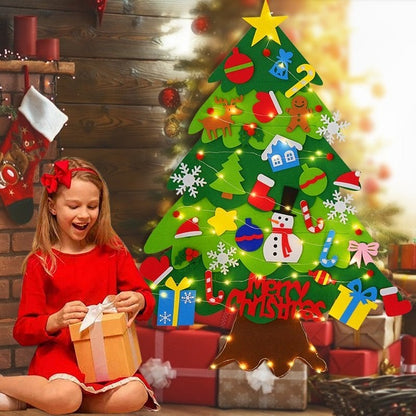 🎄🔥 Christmas Promotion 50% OFF! DIY Felt Christmas Tree Set – No-Glue, No-Mess, Reusable Toddler-Friendly Felt Pieces, Includes Star, Ornaments & Gift Tags, Perfect Family Craft & Wall Decor ✨