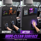 📢📢50% OFF !! ⏰Car Backseat Kick Mat Protector: Waterproof, Storage Pockets🚗