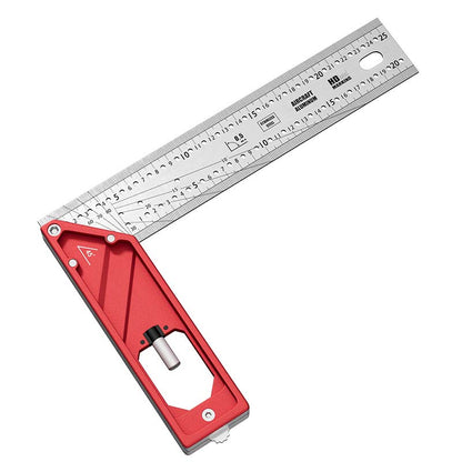 Multi-Functional Woodworking Square Ruler with Aluminum Base
