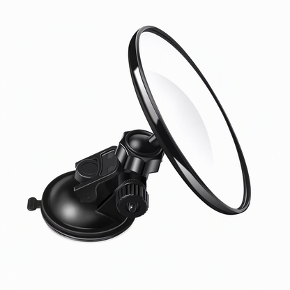 Wide Angle Convex Rearview Mirror with Suction Cup and Clip Mount Round 12.5cm Auxiliary Reversing Mirror for Electric Tricycle and Baby Observation